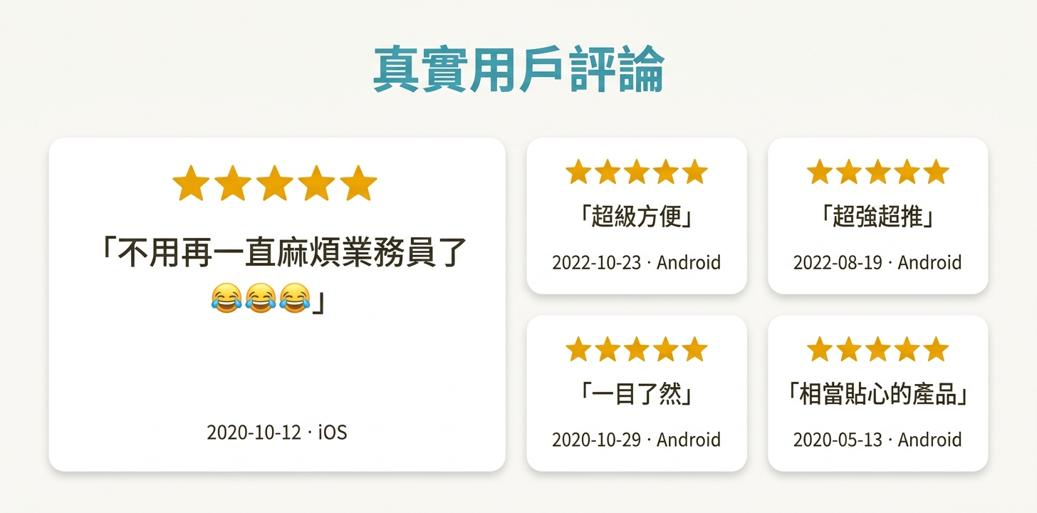 5 則保戶真實評論卡片
